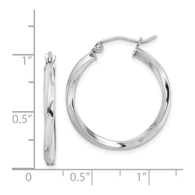 Sterling Silver 25mm Twisted Hoop Earrings – view 5