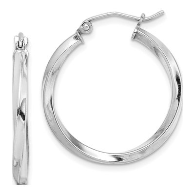 Sterling Silver 25mm Twisted Hoop Earrings