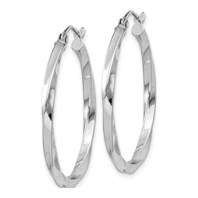 Sterling Silver 30mm Twisted Hoop Earrings – view 3