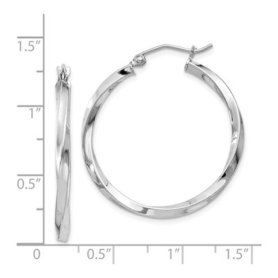 Sterling Silver 30mm Twisted Hoop Earrings – view 5
