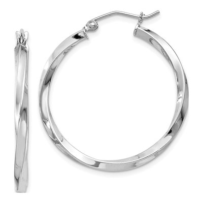 Sterling Silver 30mm Twisted Hoop Earrings