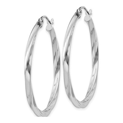 Sterling Silver 35mm Twisted Hoop Earrings – view 3