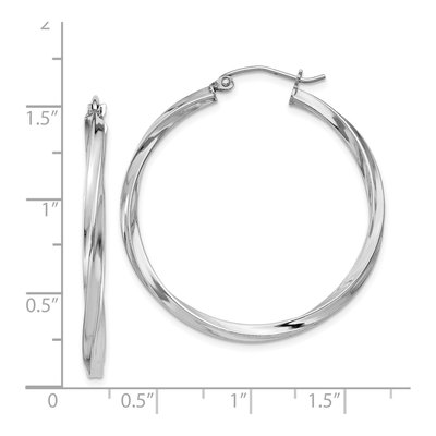 Sterling Silver 35mm Twisted Hoop Earrings – view 5