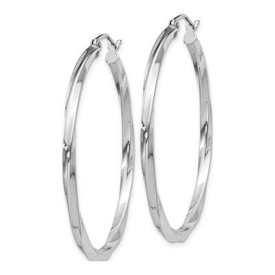 Sterling Silver 40mm Twisted Hoop Earrings – view 3