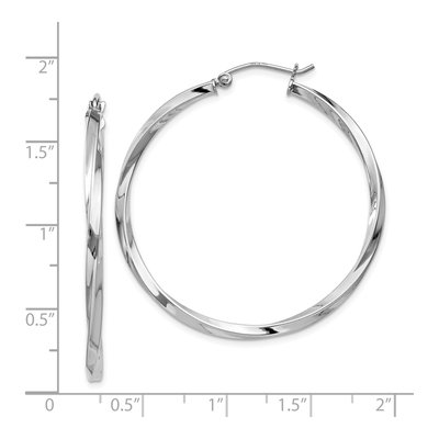 Sterling Silver 40mm Twisted Hoop Earrings – view 5