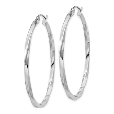 Sterling Silver 45mm Twisted Hoop Earrings – view 3