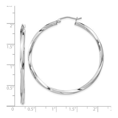 Sterling Silver 45mm Twisted Hoop Earrings – view 5