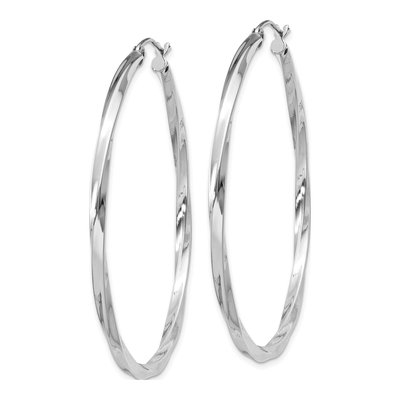 Sterling Silver 50mm Twisted Hoop Earrings – view 3