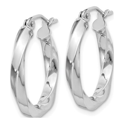 Sterling Silver 20mm Twisted Hoop Earrings – view 3