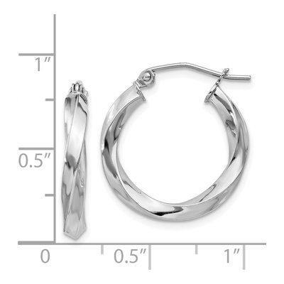 Sterling Silver 20mm Twisted Hoop Earrings – view 5