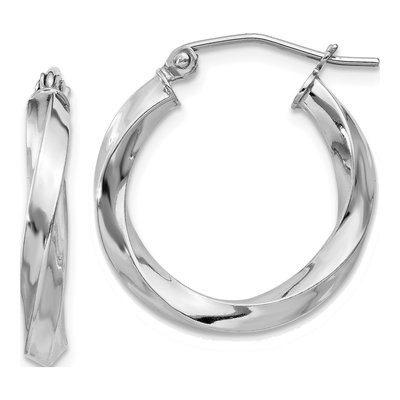 Sterling Silver 20mm Twisted Hoop Earrings