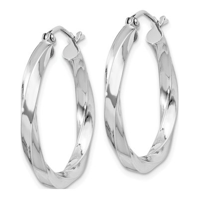 Sterling Silver 25mm Twisted Hoop Earrings – view 3