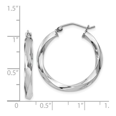 Sterling Silver 25mm Twisted Hoop Earrings – view 5