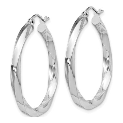 Sterling Silver 30mm Twisted Hoop Earrings – view 3