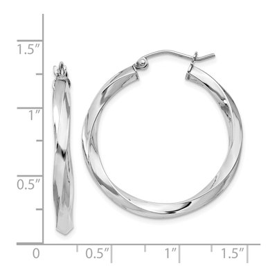 Sterling Silver 30mm Twisted Hoop Earrings – view 5
