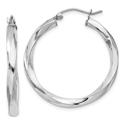 Sterling Silver 30mm Twisted Hoop Earrings