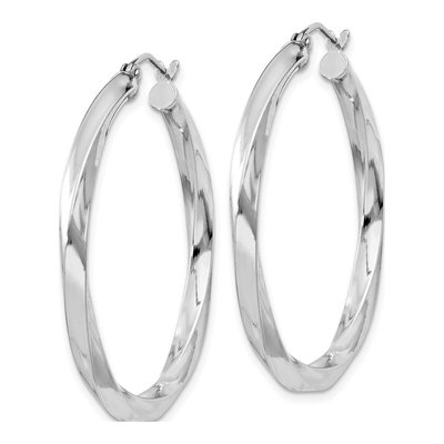 Sterling Silver 35mm Twisted Hoop Earrings – view 3