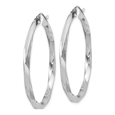 Sterling Silver 40mm Twisted Hoop Earrings – view 3