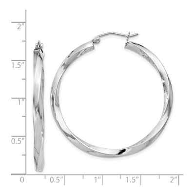Sterling Silver 40mm Twisted Hoop Earrings – view 5