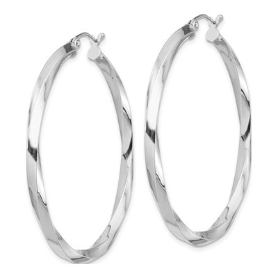 Sterling Silver 45mm Twisted Hoop Earrings – view 3