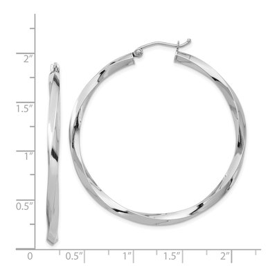 Sterling Silver 45mm Twisted Hoop Earrings – view 5