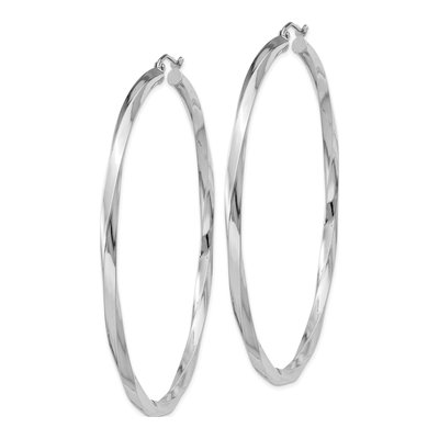 Sterling Silver 65mm Twisted Hoop Earrings – view 3
