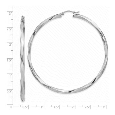 Sterling Silver 65mm Twisted Hoop Earrings – view 5