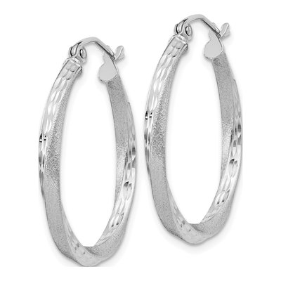 Sterling Silver 25mm Twisted Hoop Earrings – view 3