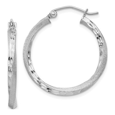 Sterling Silver 25mm Twisted Hoop Earrings