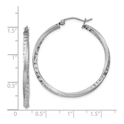 Sterling Silver 35mm Twisted Hoop Earrings – view 5