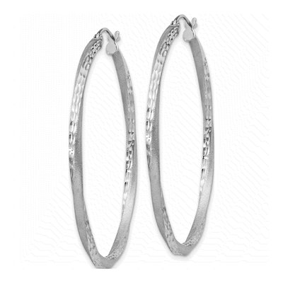 Sterling Silver 45mm Twisted Hoop Earrings – view 3