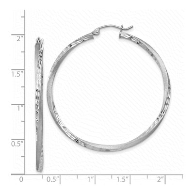 Sterling Silver 45mm Twisted Hoop Earrings – view 5