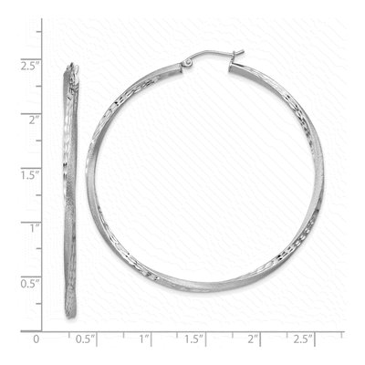 Sterling Silver 55mm Twisted Hoop Earrings – view 5