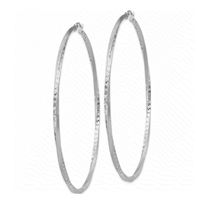 Sterling Silver 80mm Twisted Hoop Earrings – view 3