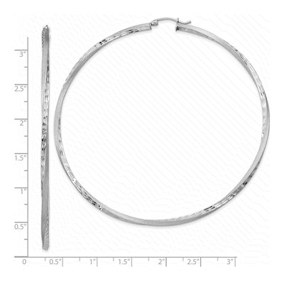 Sterling Silver 80mm Twisted Hoop Earrings – view 5