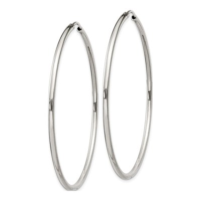Sterling Silver 55mm Endless Hoop Earrings – view 3