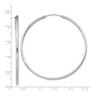 Sterling Silver 55mm Endless Hoop Earrings – view 5