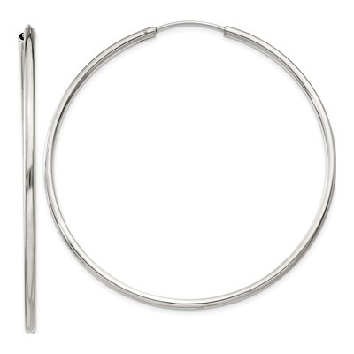 Sterling Silver 55mm Endless Hoop Earrings