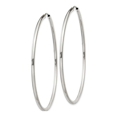 Sterling Silver 61mm Endless Hoop Earrings – view 3