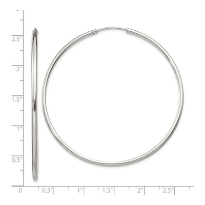 Sterling Silver 61mm Endless Hoop Earrings – view 5