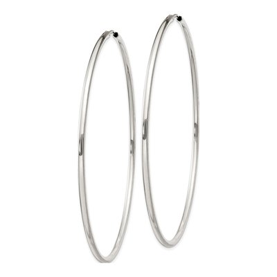 Sterling Silver 70mm Endless Hoop Earrings – view 3