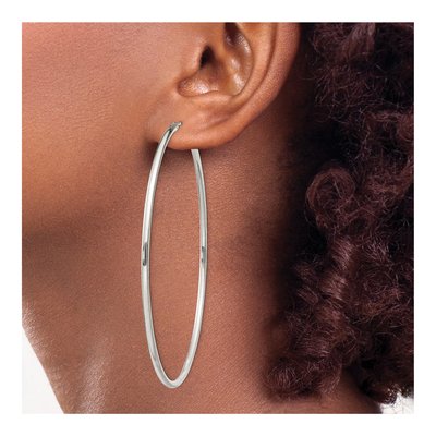 Sterling Silver 70mm Endless Hoop Earrings – view 4
