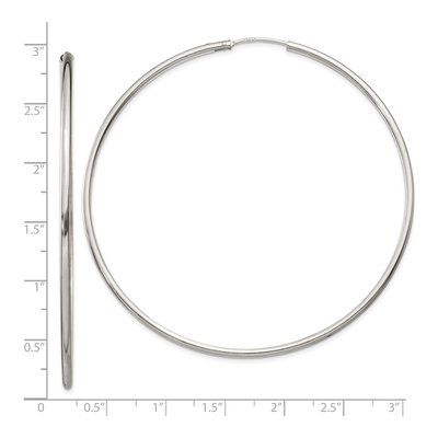 Sterling Silver 70mm Endless Hoop Earrings – view 5