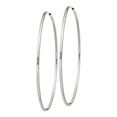 Sterling Silver 82mm Endless Hoop Earrings – view 3