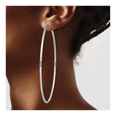 Sterling Silver 82mm Endless Hoop Earrings – view 4