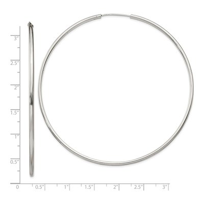 Sterling Silver 82mm Endless Hoop Earrings – view 5