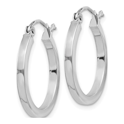 Sterling Silver 20mm Square Tube Hoop Earrings – view 3