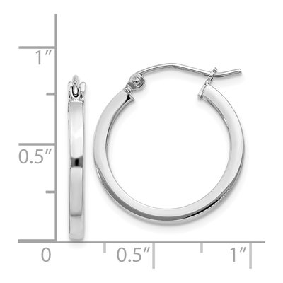 Sterling Silver 20mm Square Tube Hoop Earrings – view 5