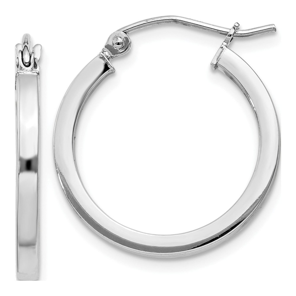 Sterling Silver 20mm Square Tube Hoop Earrings
