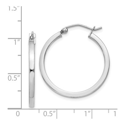 Sterling Silver 25mm Square Tube Hoop Earrings – view 5